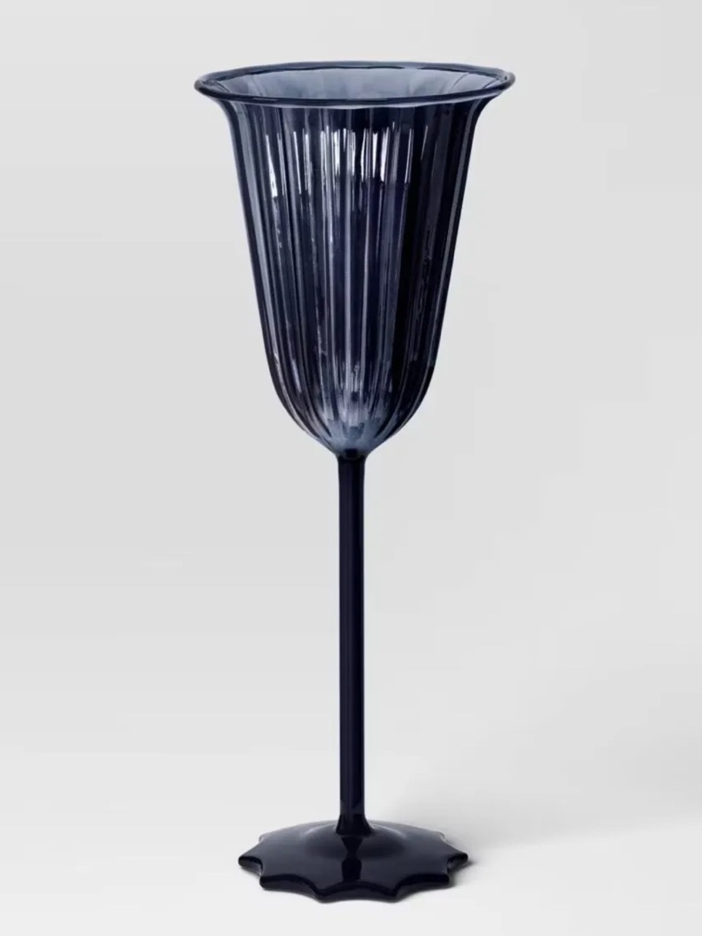 Threshold Set of 4 Black Ribbed Long Stem Champagne Glasses Halloween